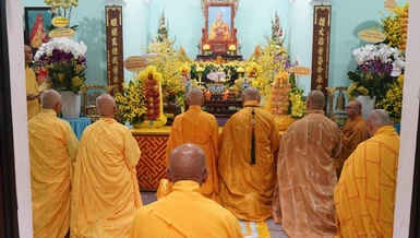 Trang nghiêm Lễ tưởng niệm húy nhật Trưởng lão Hòa thượng Thích Quang Thể tại chùa Quang Thọ (phường Cẩm Lệ, TP.Đà Nẵng)