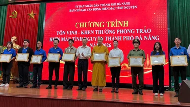 Đà Nẵng: UBND thành phố tôn vinh, khen thưởng phong trào hiến máu tình nguyện năm 2026