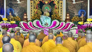 Trang nghiêm lễ tưởng niệm Trưởng lão Hòa thượng Thích Hải Tràng tại tổ đình Phổ Quang (P.Cầu Kiệu, TP.HCM)