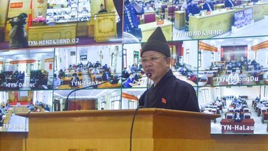 Thượng tọa Thích Thanh Quyết, đại biểu Quốc hội tỉnh khóa XIV trong buổi tiếp xúc cử tri