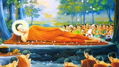 Tranh vẽ Đức Phật nhập Niết-bàn