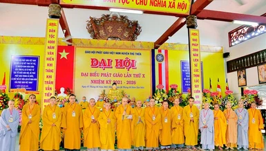 Tân Ban Trị sự Phật giáo huyện Thủ Thừa nhiệm kỳ 2021-2026 ra mắt đại hội