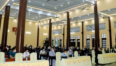 Lễ sơ kết công tác hỗ trợ tuyến đầu chống dịch của đội tình nguyện viên Phật giáo tỉnh Bình Dương