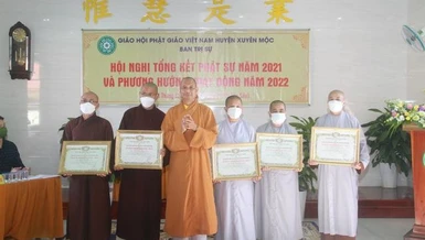 Bà Rịa - Vũng Tàu: Ban Trị sự Phật giáo huyện Xuyên Mộc tổ chức Hội nghị tổng kết Phật sự năm 2021