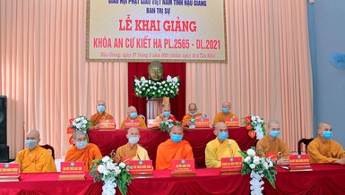 Ban Trị sự Phật giáo tỉnh Hậu Giang tổ chức lễ khai giảng Khóa An cư kiết hạ Phật lịch 2565 - 2021