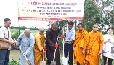 Lễ khởi công xây dựng cầu Quan Âm hạnh nguyện 7 tại Trà Vinh