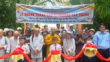 Chùa Linh Phước khánh thành cầu nông thôn tại huyện Kế Sách, Sóc Trăng