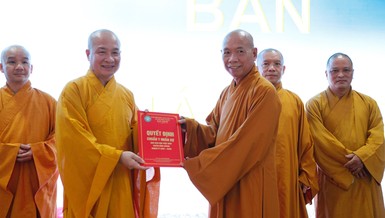 Lễ công bố, ra mắt nhân sự các ban trực thuộc Ban Trị sự GHPGVN huyện Bình Chánh (2021-2026)