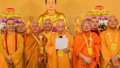 Tân Ban Trị sự GHPGVN tỉnh Đồng Nai nhiệm kỳ 2022-2027 ra mắt và phát biểu nhận nhiệm vụ tại Đại hội