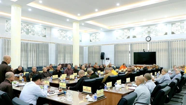 Quang cảnh phiên họp thường kỳ của Ban Trị sự GHPGVN tỉnh Bình Dương, ngày 16-12