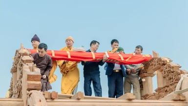 Chính thức đặt thượng lương nhà thờ tổ chùa Thạch Khê
