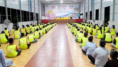 Gần 200 học sinh tham dự khóa tu mùa hè tại chùa An Thái (H.Quỳnh Lưu, Nghệ An)