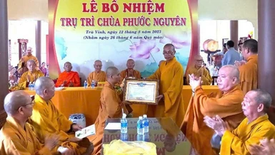 Trà Vinh: Lễ công bố, trao quyết định bổ nhiệm trụ trì chùa Phước Nguyên