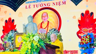 Hòa thượng Thích Thiện Nhơn, Chủ tịch Hội đồng Trị sự GHPGVN dâng lời tưởng niệm Đức Đệ nhất Pháp chủ GHPGVN