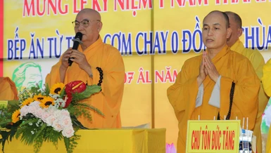 Bình Thuận: Chùa Kỳ Viên tổ chức lễ Vu lan và kỷ niệm một năm ngày thành lập bếp cơm chay 0 đồng