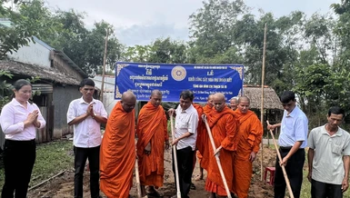 Trà Vinh: Hội Đoàn kết Sư sãi yêu nước H.Trà Cú khởi công xây dựng nhà Đại đoàn kết