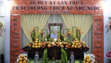 Di ảnh cố Ni trưởng Thích nữ Như Ngọc tôn trí tại chùa Phổ Đà (Q.Bình Thạnh, TP.HCM)