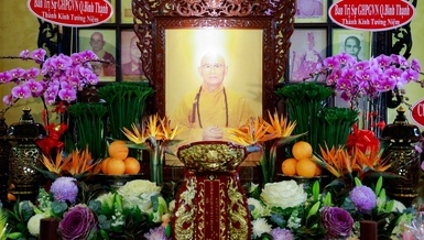 Di ảnh cố Hòa thượng Thích Thiện Bình tại tổ đường chùa Bửu Liên