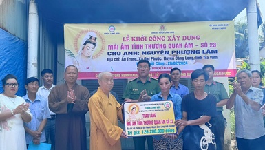 Trà Vinh: Chùa Long Bửu khởi công xây dựng Mái ấm tình thương Quan Âm cho hộ bị hỏa hoạn