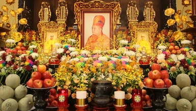 Giác linh đường cố Thượng tọa Thích Minh Phát tại tổ đình Ấn Quang (Q.10, TP.HCM)