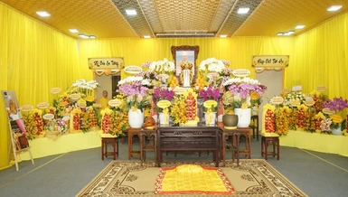 Giác linh đài cố Hòa thượng Thích Thiện Toàn tại chùa Thanh Hà