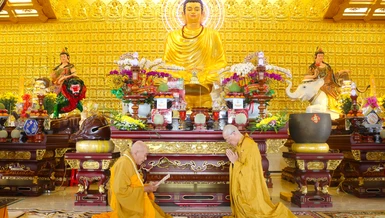 Nhị vị Hòa thượng đối thú an cư tại trường hạ chùa Quan Âm