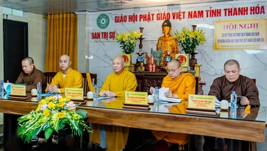 Ban Trị sự GHPGVN tỉnh Thanh Hóa tổ chức Hội nghị sơ kết Phật sự 6 tháng đầu năm 2024 tại chùa Đại Bi