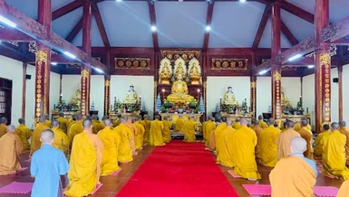 Lễ khai pháp khóa hậu An cư kiết hạ Phật lịch 2568 tại Trung tâm Văn hóa Phật giáo tỉnh Hà Tĩnh (xã Hộ Độ, H.Lộc Hà) 