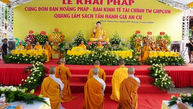 Trang nghiêm Lễ khai pháp khóa hậu An cư kiết hạ tại hạ trường chùa Phù Liễn (TP.Thái Nguyên, tỉnh Thái Nguyên)