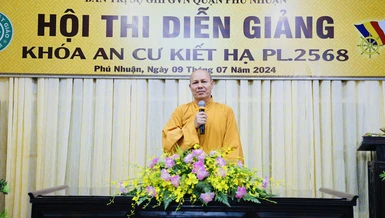 Đại đức Thích Tịnh Nguyên (chùa Đại Giác) đạt giải nhất Hội thi diễn giảng khóa An cư kiết hạ Phật lịch 2568 do Ban Trị sự GHPGVN Q.Phú Nhuận tổ chức