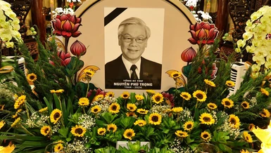 Di ảnh Tổng Bí thư Nguyễn Phú Trọng được thiết lập tại chùa Đại Giác