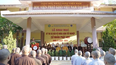 Kỳ thi tốt nghiệp cử nhân Phật học khóa XI diễn ra từ ngày 4 đến 7-8-2024 tại cơ sở 2 - Học viện Phật giáo VN tại Huế 