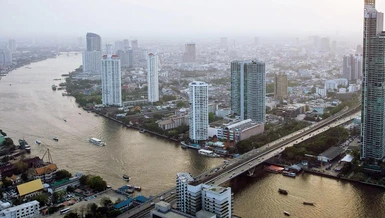 Hai bờ sông Chao Phraya đoạn chảy qua Bangkok - Ảnh: Eurasia Review