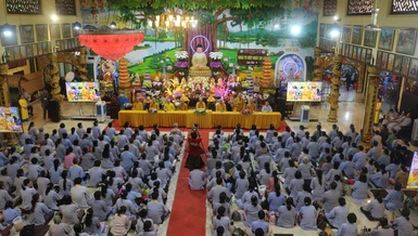 Ban Hướng dẫn Phật tử GHPGVN TP.HCM thăm, sách tấn đạo tràng Phật tử chùa Pháp Tạng (H.Bình Chánh, TP.HCM)