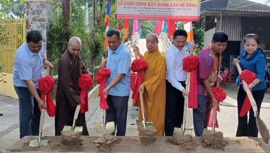 Khởi công xây dựng cầu bê-tông tại ấp 1, xã Phong Phú, H.Cầu Kè, tỉnh Trà Vinh