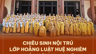 Thông báo tuyển sinh nội trú Lớp Hoằng Luật Huệ Nghiêm khóa X (2025-2026)