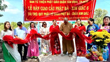 Ban Từ thiện xã hội Phật giáo Q.Tân Bình bàn giao 4 cây cầu tại tỉnh Cà Mau