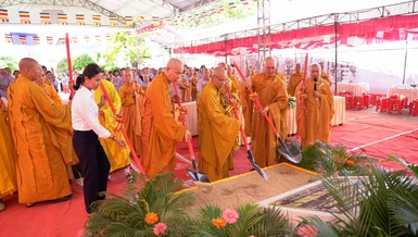 Chính thức động thổ khởi công xây dựng chùa Lưu Phương (thôn Phương Cựu 1, xã Phương Hải, H.Ninh Hải, tỉnh Ninh Thuận) 