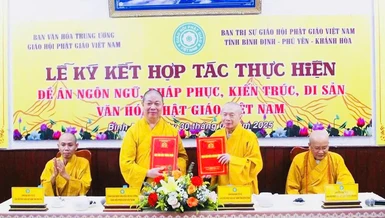 Ký kết hợp tác giữa Ban Văn hóa T.Ư và Ban Trị sự GHPGVN tỉnh Bình Định