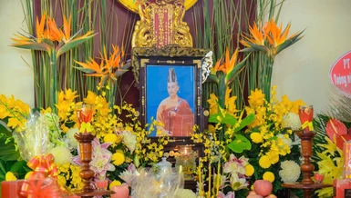 Giác linh đường Hòa thượng Thích Tắc Bình tại chùa Huệ Quang (xã Phú Mỹ Hưng, H.Củ Chi, TP.HCM)