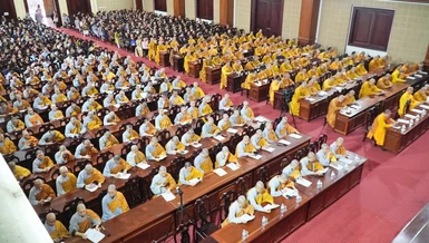 Lễ khai pháp khóa An cư kiết hạ Phật lịch 2569 tại hạ trường Sóc Thiên Vương - Học viện Phật giáo VN tại Hà Nội