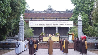 Lễ khai mạc kỳ thi tốt nghiệp Trung cấp Phật học khóa XIII (2022-2025) tại Huế