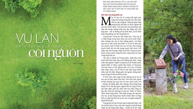 Bài trên Báo Giác Ngộ số đặc biệt Vu lan - Thiết kế: Phòng Mỹ thuật BGN/Tống Viết Diễn