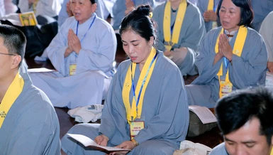 Khóa tu Ngày an lạc lần thứ 7 tại chùa Thanh Tâm (xã Bình Lợi, TP.HCM)