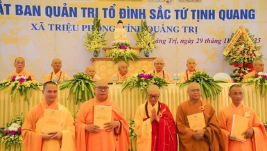 Ra mắt Ban Quản trị tổ đình Sắc tứ Tịnh Quang (xã Triệu Phong, Quảng Trị)