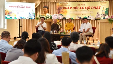Chương trình Hội thảo “Pháp hội xá-lợi Phật 2026” diễn ra tại tòa soạn Báo Giác Ngộ, sáng 19-12 