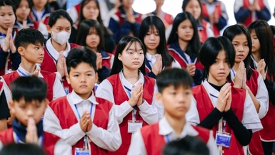 Khóa tu mùa đông “Học kỳ Bụt nhí”, chủ đề “Trau dồi đạo đức - Soi sáng tâm con” tại chùa Khánh Vân 