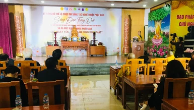 Lễ công bố cuộc thi sáng tác nghệ thuật Phật giáo “Sáng đạo trong đời 2026” diễn ra chiều nay, 13-3, tại chùa Quán Sứ