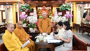 Hòa thượng Thích Quảng Tùng, Phó Chủ tịch Hội đồng Trị sự, Trưởng ban Trị sự GHPGVN TP.Hải Phòng chủ trì hội nghị