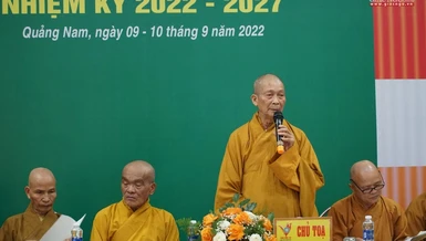 Hòa thượng Thích Thiện Thành phát biểu khai mạc phiên trù bị